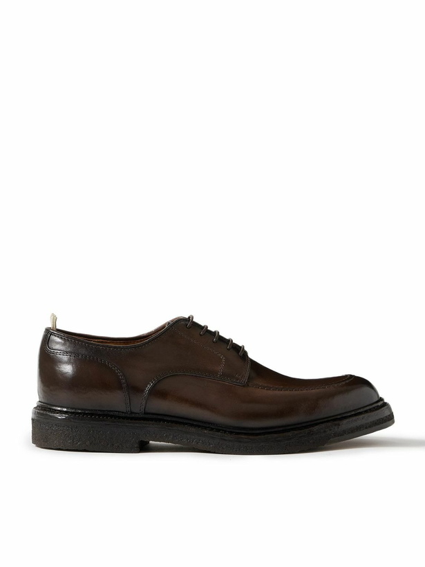 Photo: Officine Creative - Aston Crepe 003 Airbrushed Leather Derby Shoes - Brown