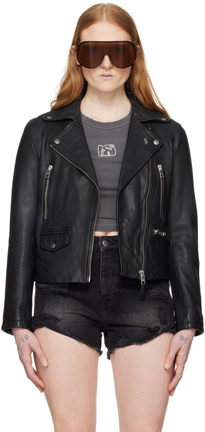 Ksubi Black Amplify Leather Jacket Ksubi