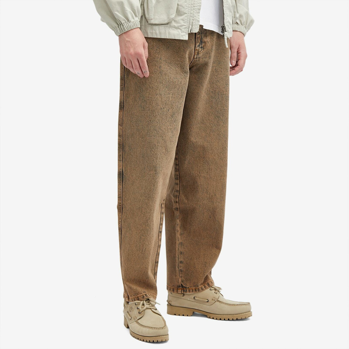 Dime Men's Classic Baggy Denim Pants in Overdyed Brown