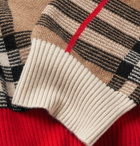 Burberry - Checked Merino Wool-Blend Sweater - Brown