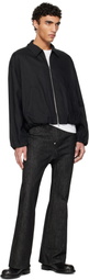 FUMITO GANRYU Black Linen Airy Jacket