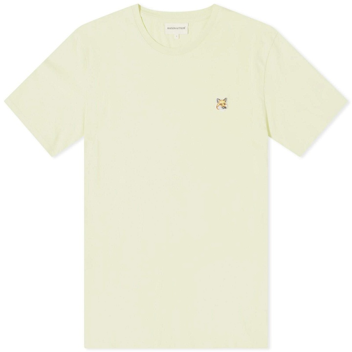 Photo: Maison Kitsuné Men's Fox Head Patch Regular T-Shirt in Chalk Yellow