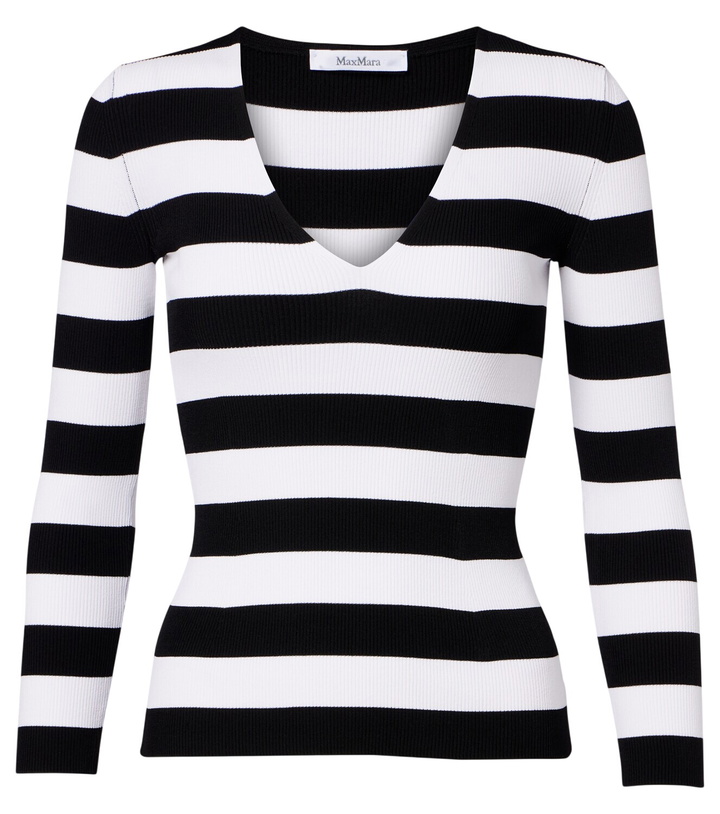 Photo: Max Mara Vello ribbed-knit striped sweater