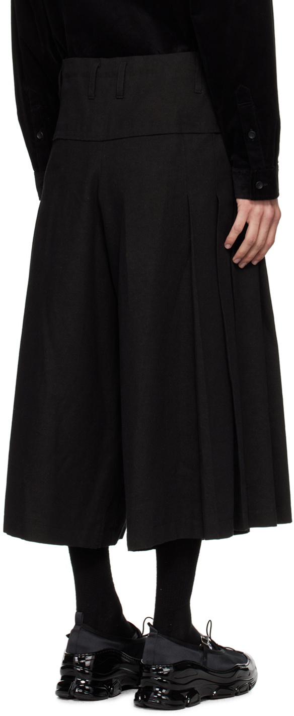 YOHJI YAMAMOTO Black Ox Pleats Half-Pant Shorts