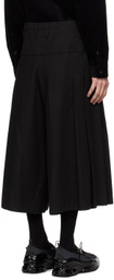 YOHJI YAMAMOTO Black Ox Pleats Half-Pant Shorts