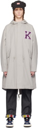 Kenzo Gray Kenzo Paris Mid-Length Jacket