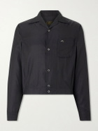 KAPITAL - Drizzler Camp-Collar Embroidered-Detail Satin Jacket - Black