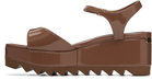 Stella McCartney Brown Elyse Patent Platform Sandals