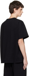 Les Tien Black Lightweight Binded Neck Oversized T-shirt