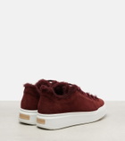 Max Mara Tmaxi Teddy-trimmed suede sneakers