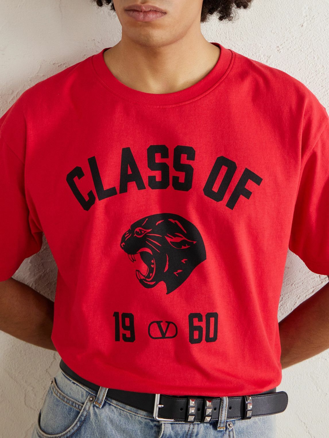Valentino Garavani - Logo-Print Cotton-Jersey T-Shirt - Red