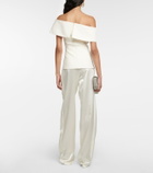 Safiyaa Bridal Eimear off-shoulder crêpe top