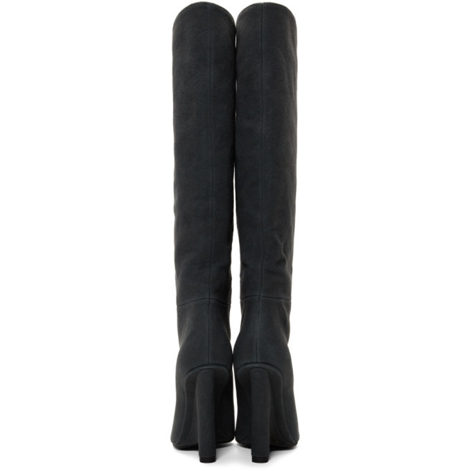 YEEZY Black Canvas Wedge Boots
