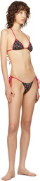 Frankies Bikinis Black & Red Nick Bikini Top