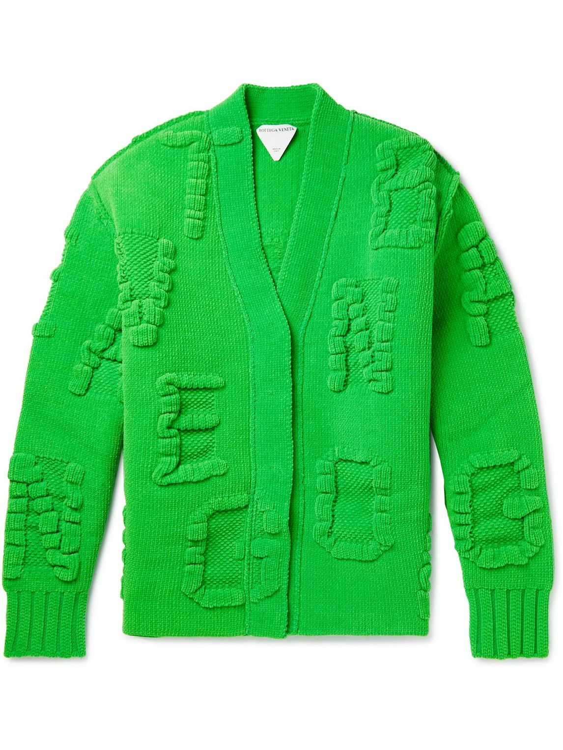 Waffle-knit wool sweater in green - Stone Island