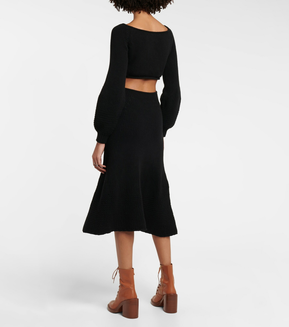 Chloe - Cutout cashmere and wool midi dress Chloe