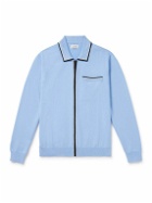 Saturdays NYC - Saji Striped Cotton-Blend Zip-Up Cardigan - Blue