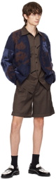 The World Is Your Oyster Brown Button Shirt
