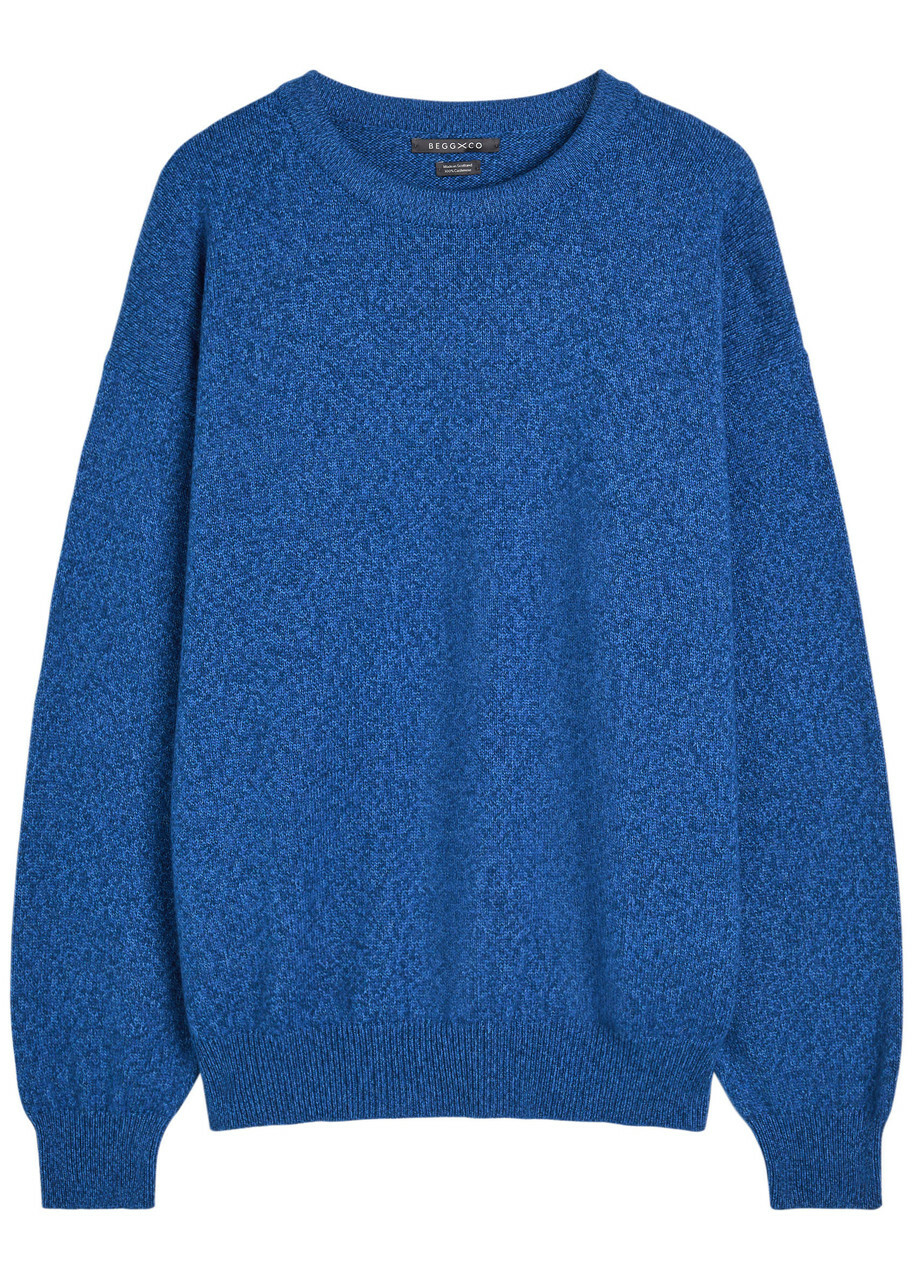 Begg & CO Hugo Melange Cashmere Sweatshirt Blue