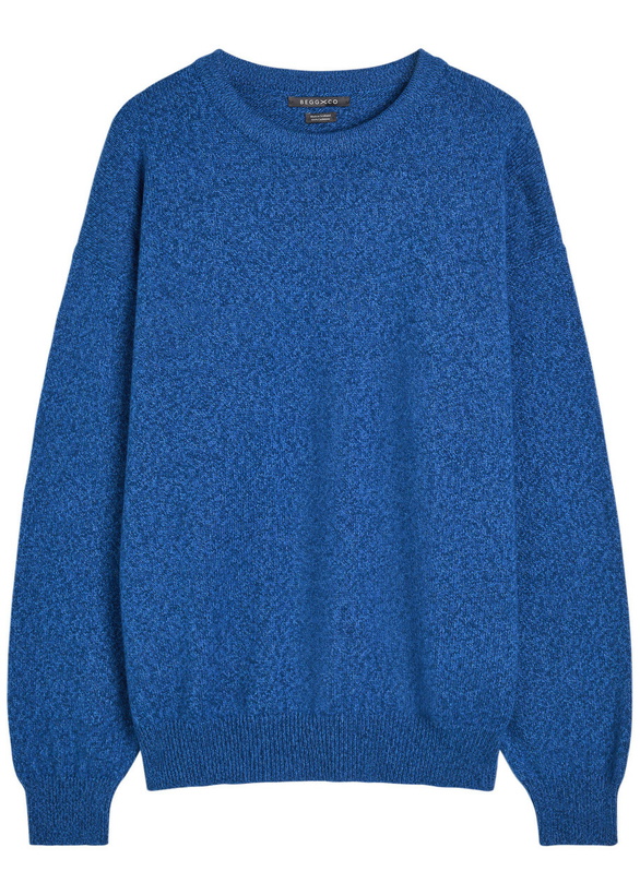 Photo: Begg & CO Hugo Melange Cashmere Sweatshirt Blue