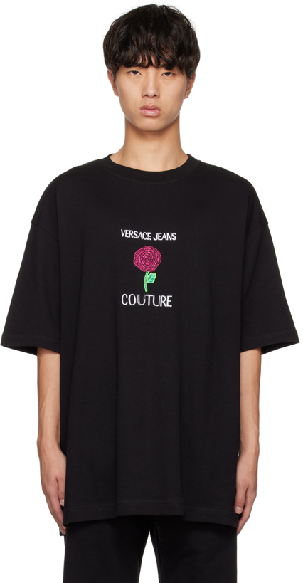 Photo: Versace Jeans Couture Black Embroidered T-Shirt