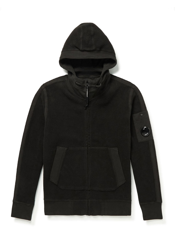 Photo: C.P. Company - Cotton-Blend Fleece Zip-Up Hoodie - Black