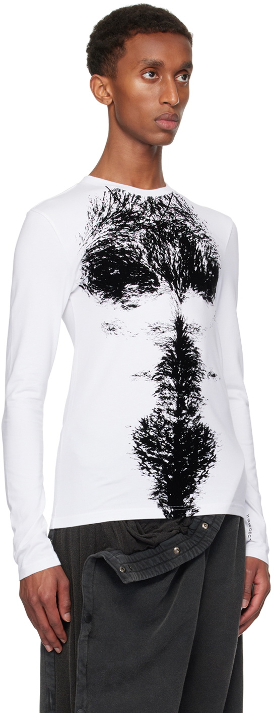 Y/Project White Hairy Chest Long Sleeve T-shirt Y/Project
