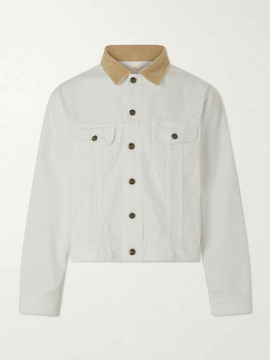 Cherry Los Angeles - Corduroy-Trimmed Denim Jacket - Neutrals