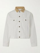 Cherry Los Angeles - Corduroy-Trimmed Denim Jacket - Neutrals