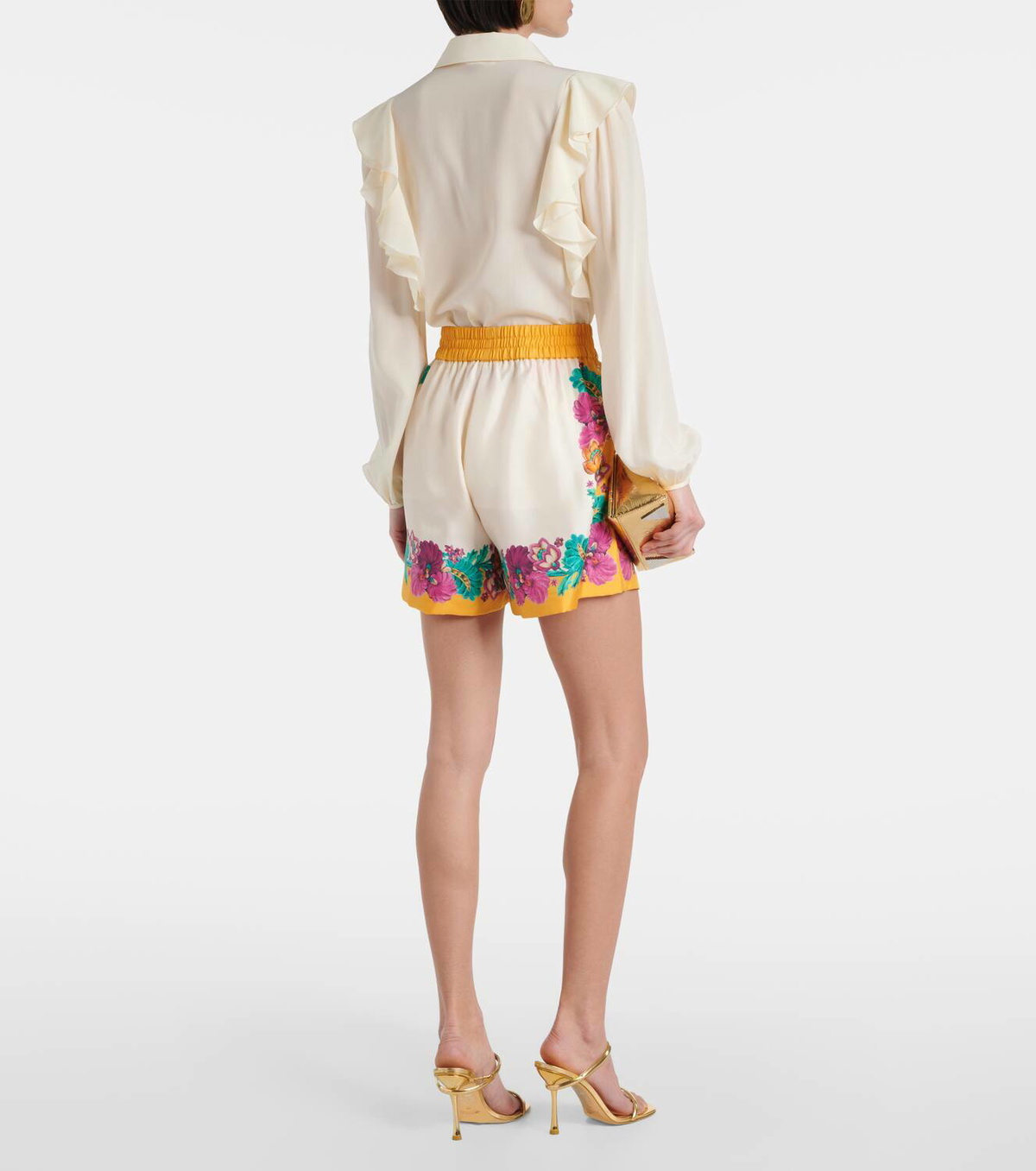 La DoubleJ Floral silk shorts