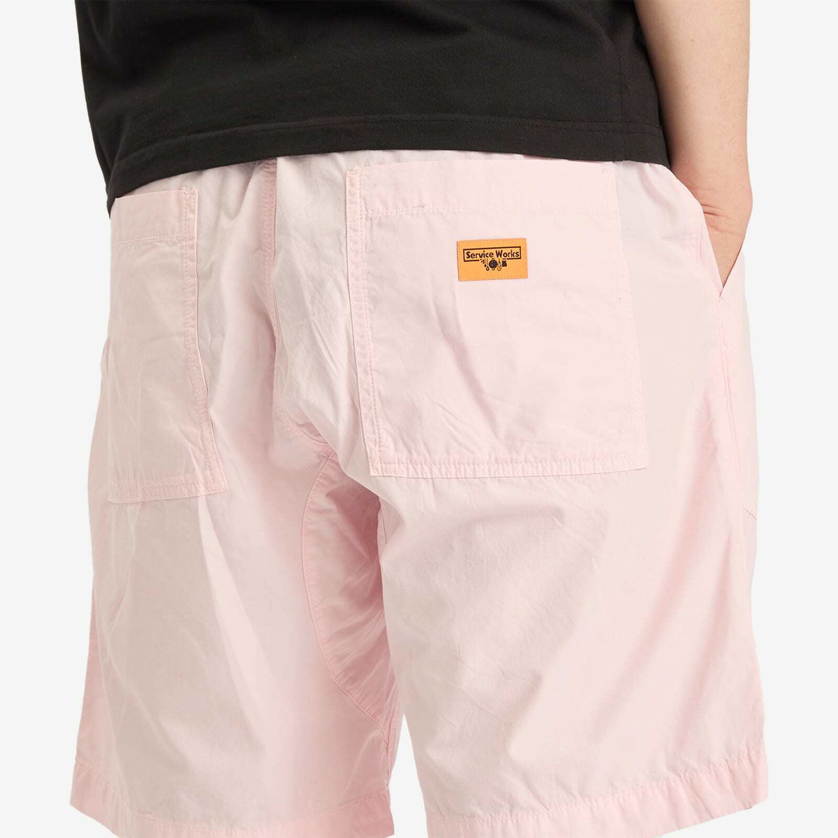Service Works Men's Poplin Chef Shorts in Dusty Pink