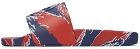 Moncler Red & Blue Tiger Stripe Basile Slides