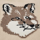 Maison Kitsuné Men's Big Fox Head Classic Knit in Beige