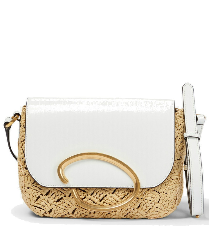 Photo: Oscar de la Renta Raffia and leather shoulder bag