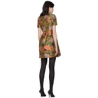 Richard Quinn Brown Floral and Crystal Short Dress