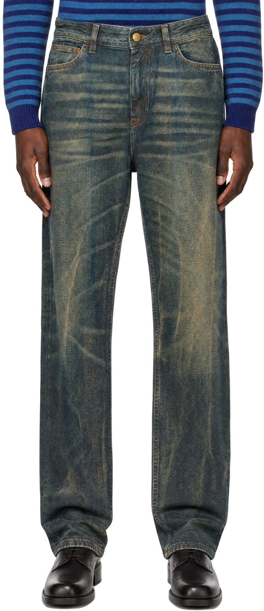 Stockholm (Surfboard) Club Blue Straight 5-Pocket Jeans