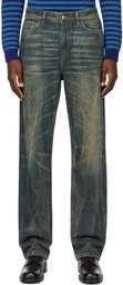 Stockholm (Surfboard) Club Blue Straight 5-Pocket Jeans