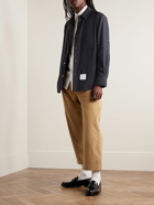 Thom Browne - Logo-Appliquéd Striped Wool Overshirt - Blue