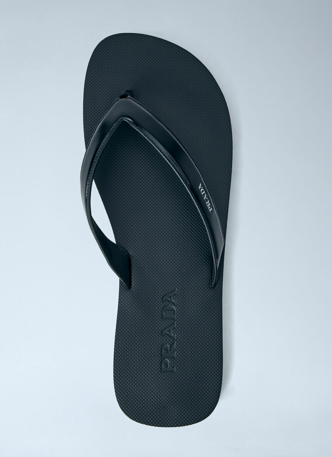 Prada Logo-Embossed Leather Flip-Flop Sandals
