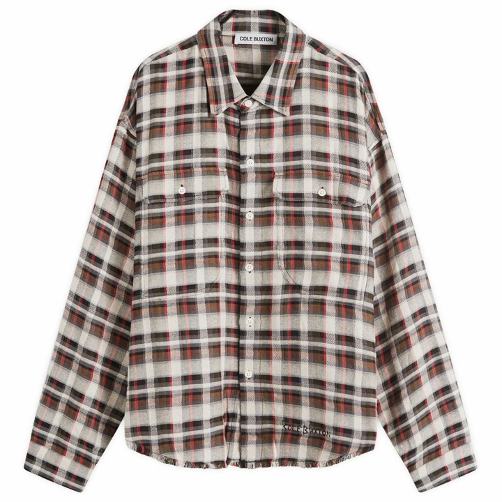Photo: Cole Buxton Men's Ivy League Shirt in Wvintage White/Red/Black