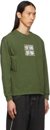 Li-Ning Green Washed Graphic Long Sleeve T-Shirt
