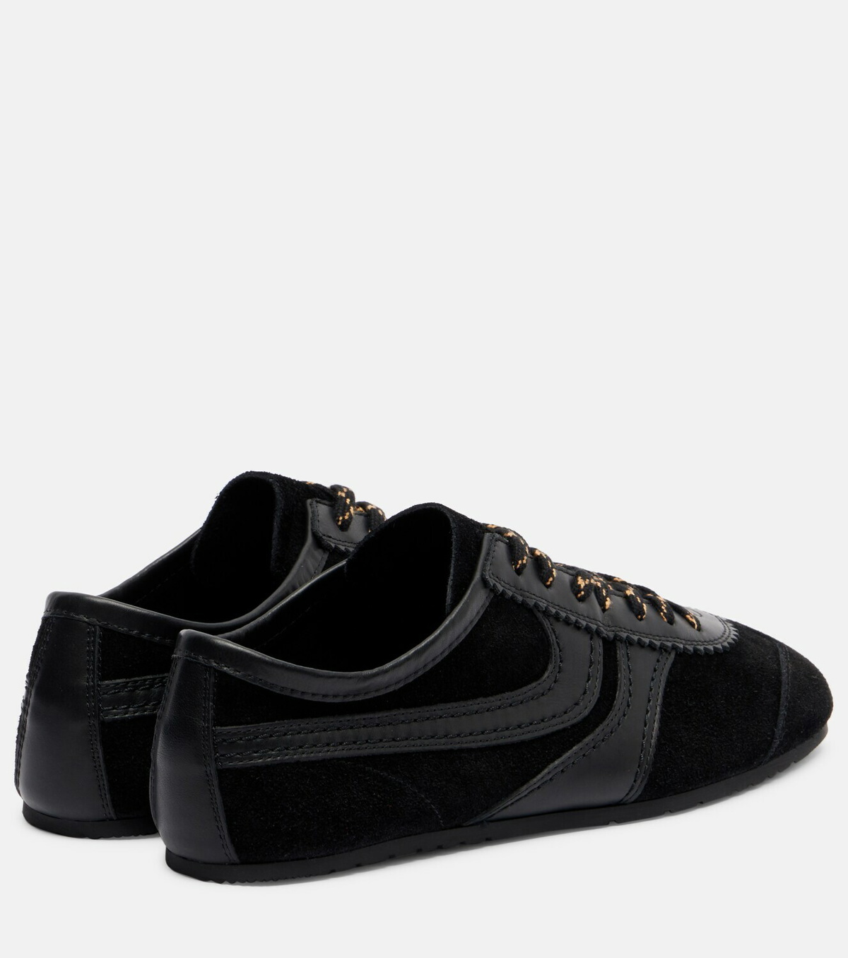 Dries Van Noten Leather-trimmed suede sneakers