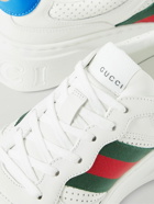 GUCCI - Webbing-Trimmed Leather Sneakers - White