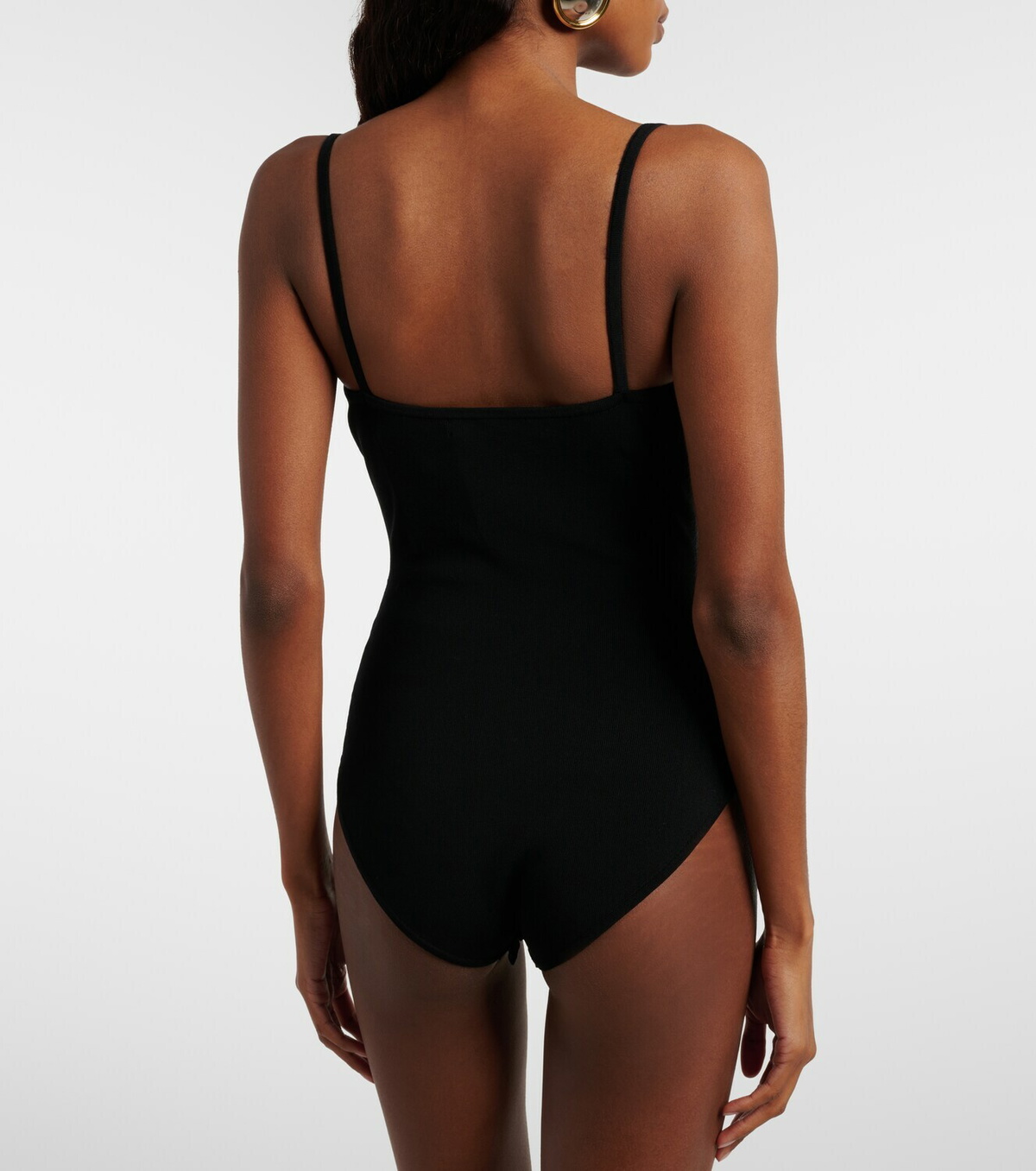 Christopher Esber Odessa cutout embellished ribbed-knit bodysuit