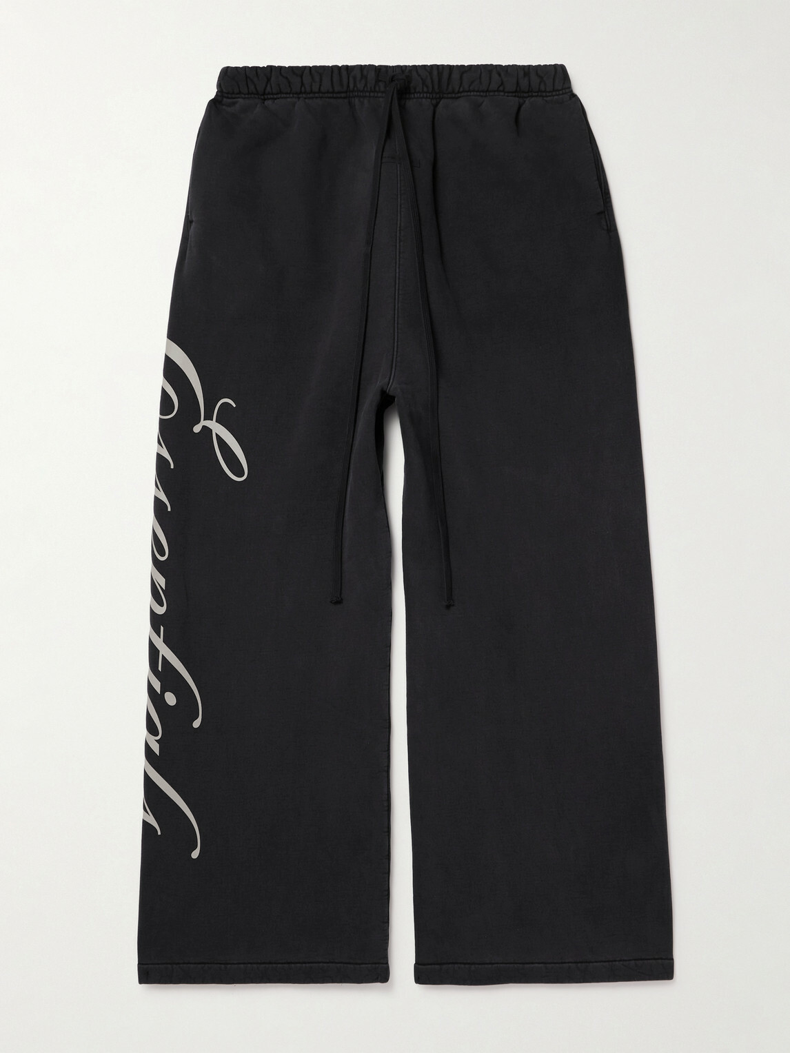 FEAR OF GOD ESSENTIALS - Logo-Print Cotton-Jersey Sweatpants - Black