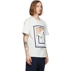 Fumito Ganryu Off-White and Indigo Detachable Square T-Shirt