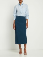 TORY BURCH Stretch Faille Long Wrap Skirt