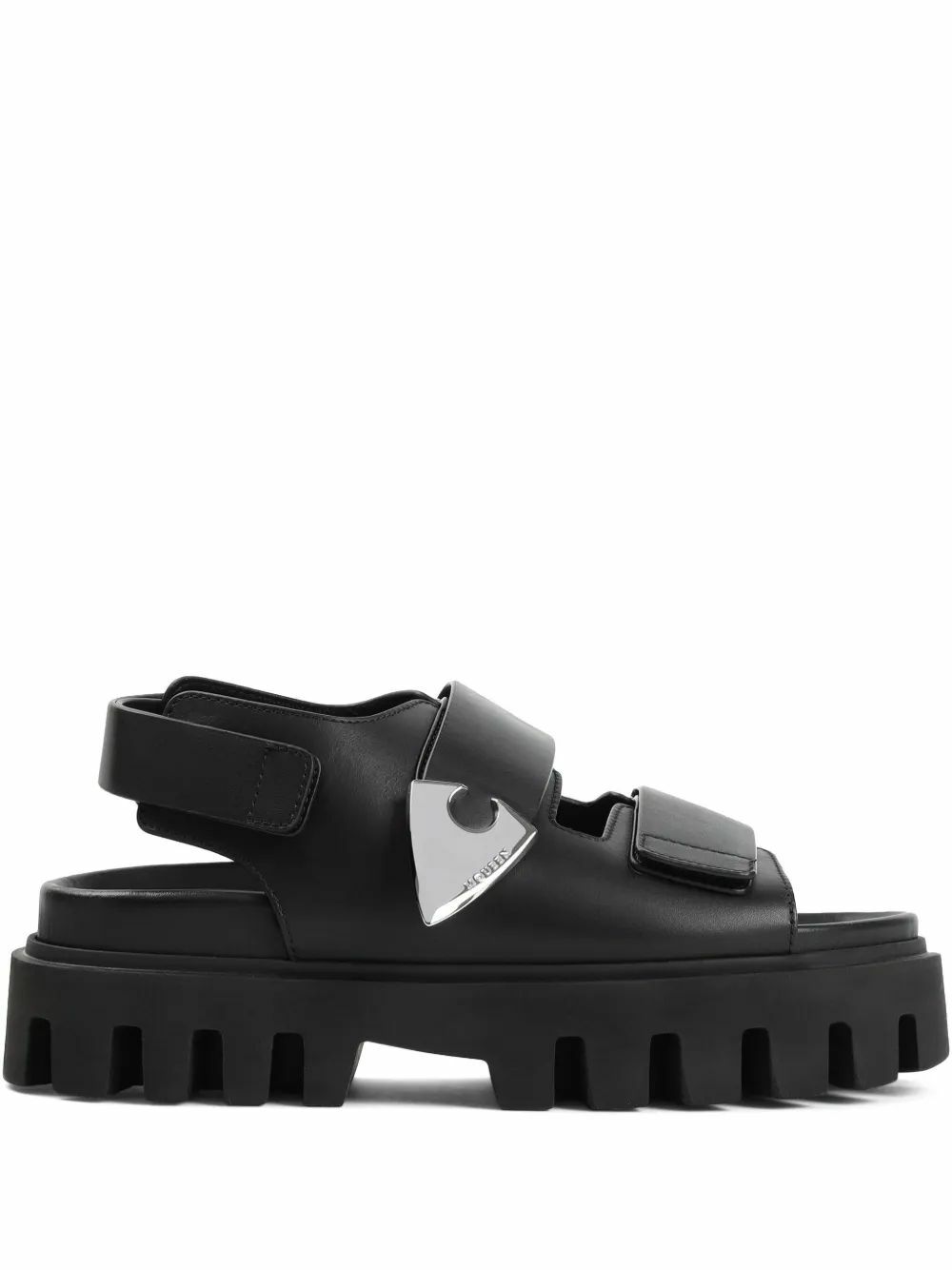 Alexander McQueen Black Leather Platform Sandals Alexander McQueen