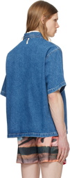 SUNNEI Blue Short Sleeve Denim Polo