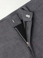 Sacai - Barrel-Leg Belted Woven Trousers - Gray